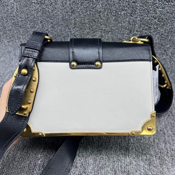 100% Authentic Prada Cahier Black & White Shoulder Bag - Picture 2 of 16